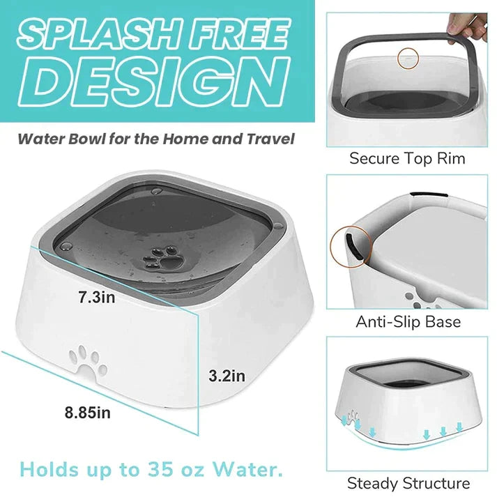 Spill-Resistant Pet Water Bowl